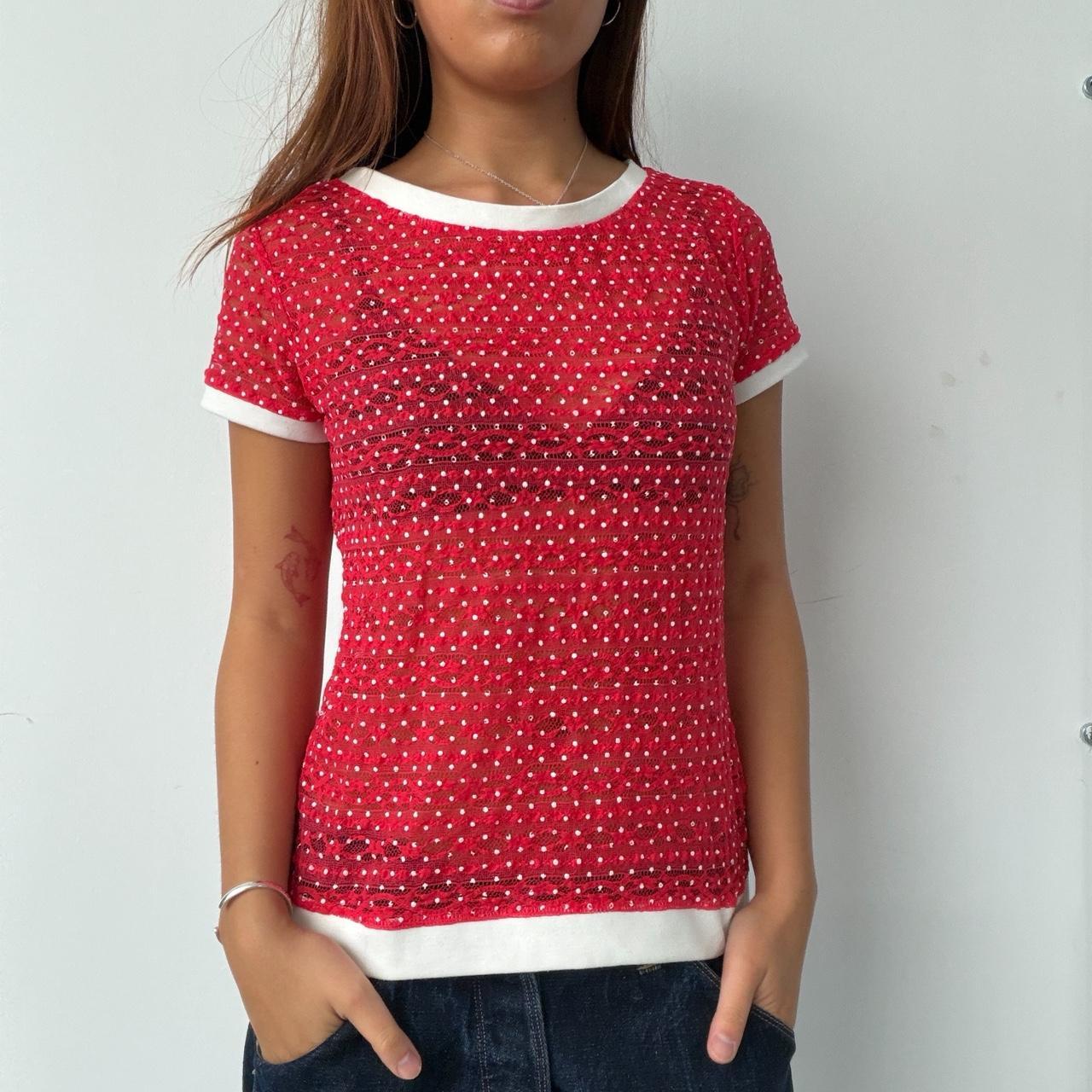 Vintage Red Polka Dot Top