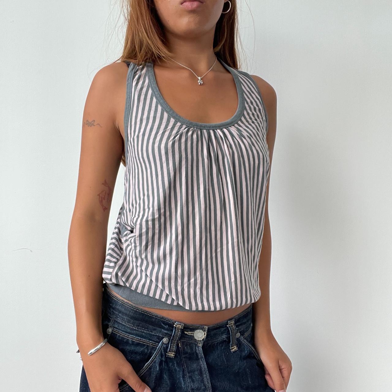 Vintage Baby Pink Stripe Top