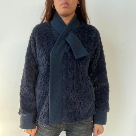 Vintage Cop Copine Navy Fur Jacket