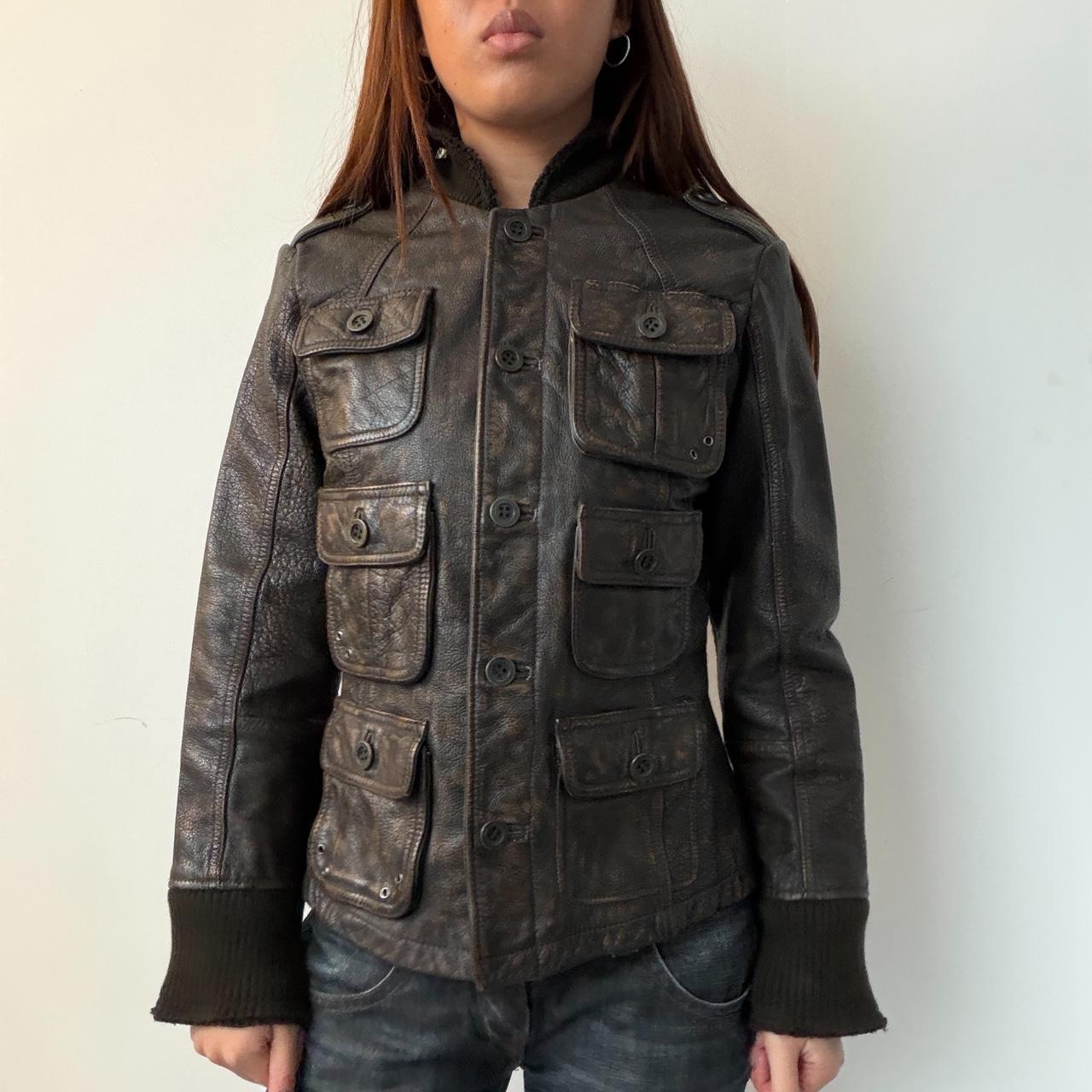 Vintage Brown Leather Coat