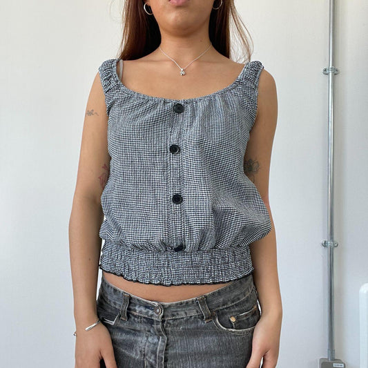 Black/White Gingham Top