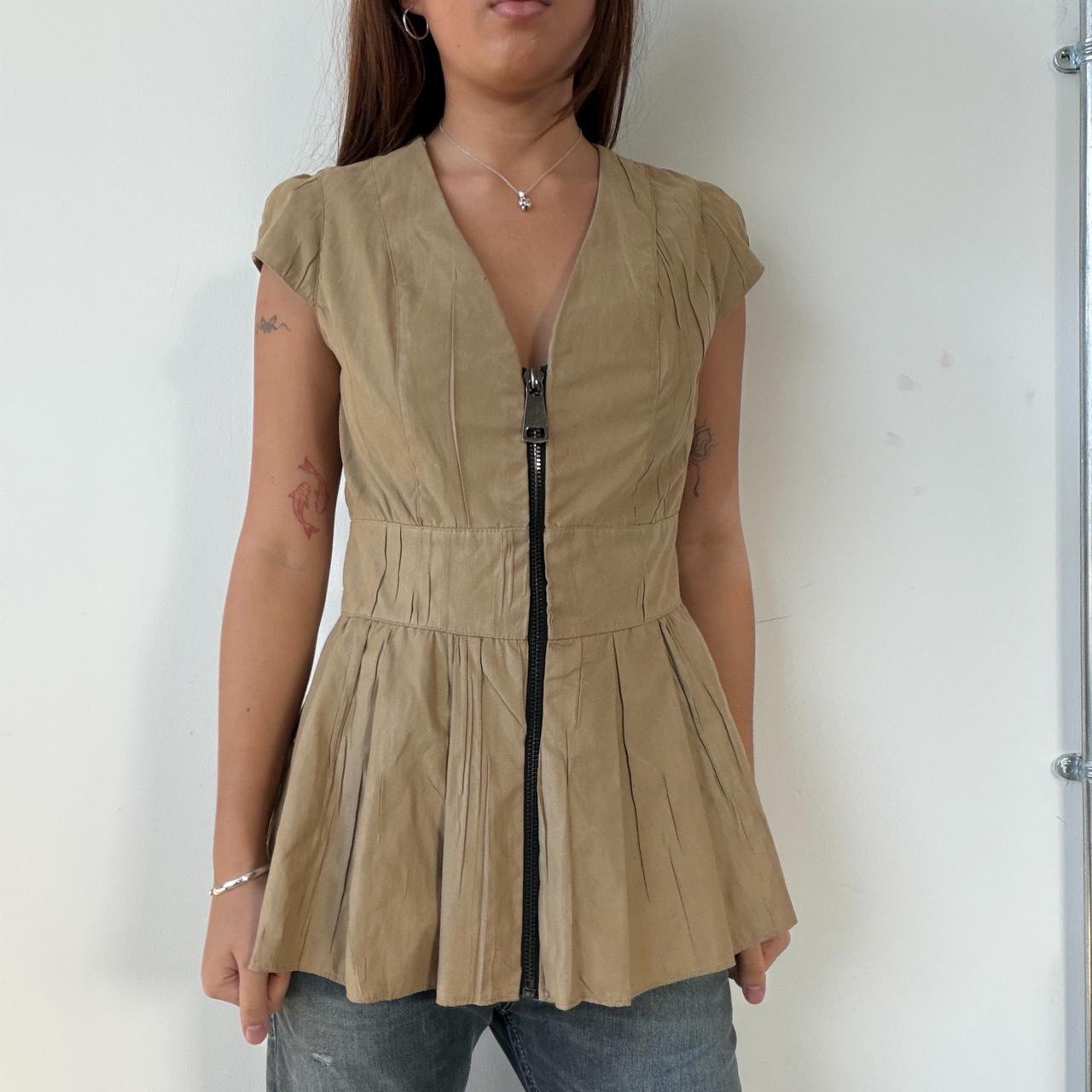 Vintage Beige Tunic Top