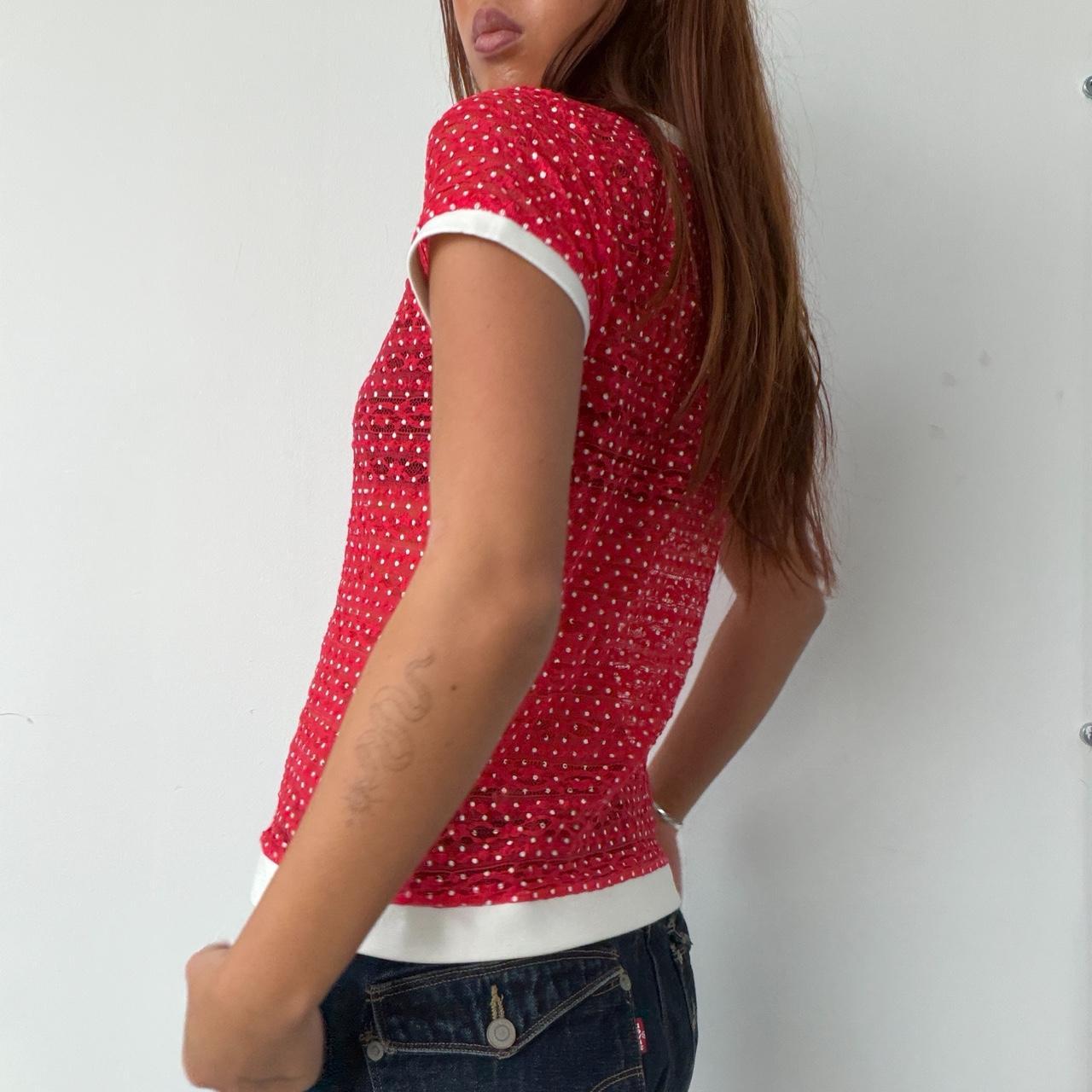 Vintage Red Polka Dot Top