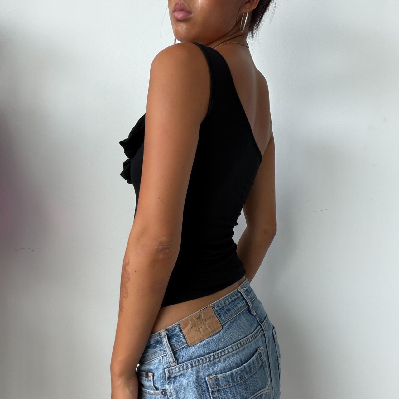 Vintage Black One Shoulder Top