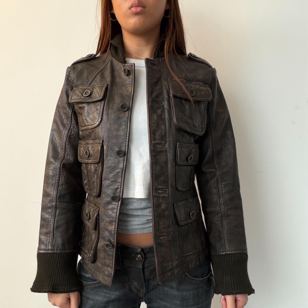 Vintage Brown Leather Coat