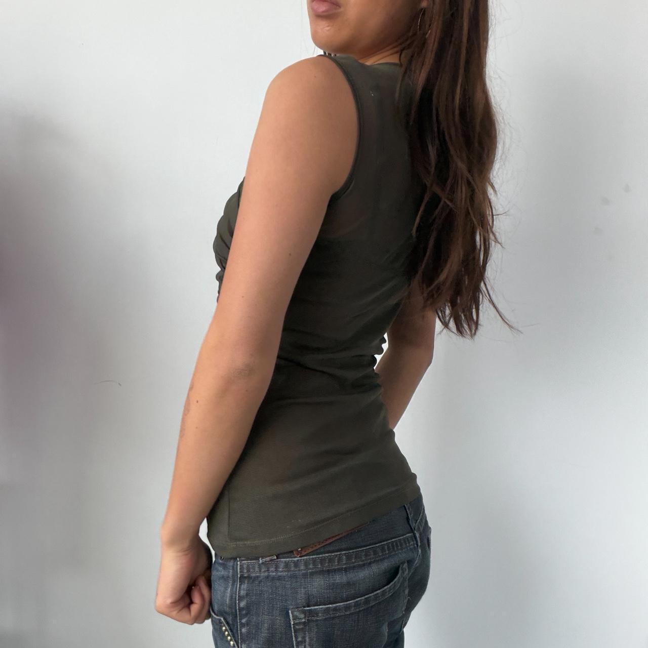 Vintage Khaki Ruched Top