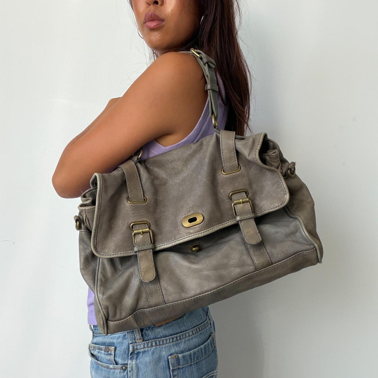 Vintage Grey Leather Comptoir des Cotonniers Bag