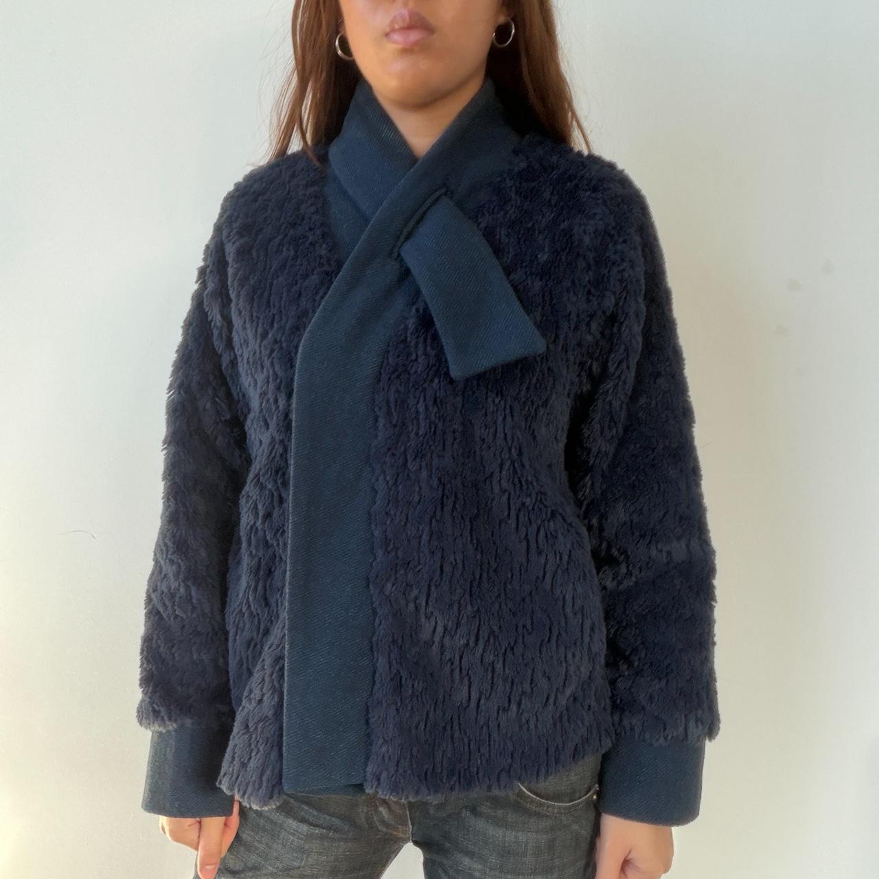 Vintage Cop Copine Navy Fur Jacket