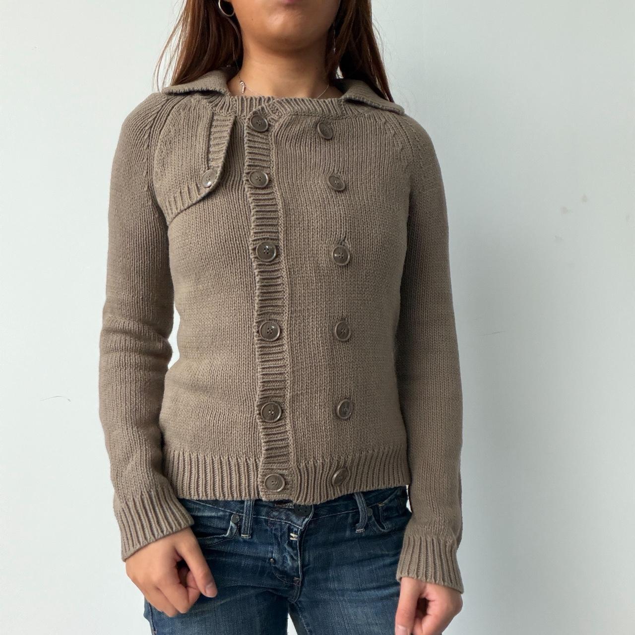 Vintage Beige Double Breasted Knit