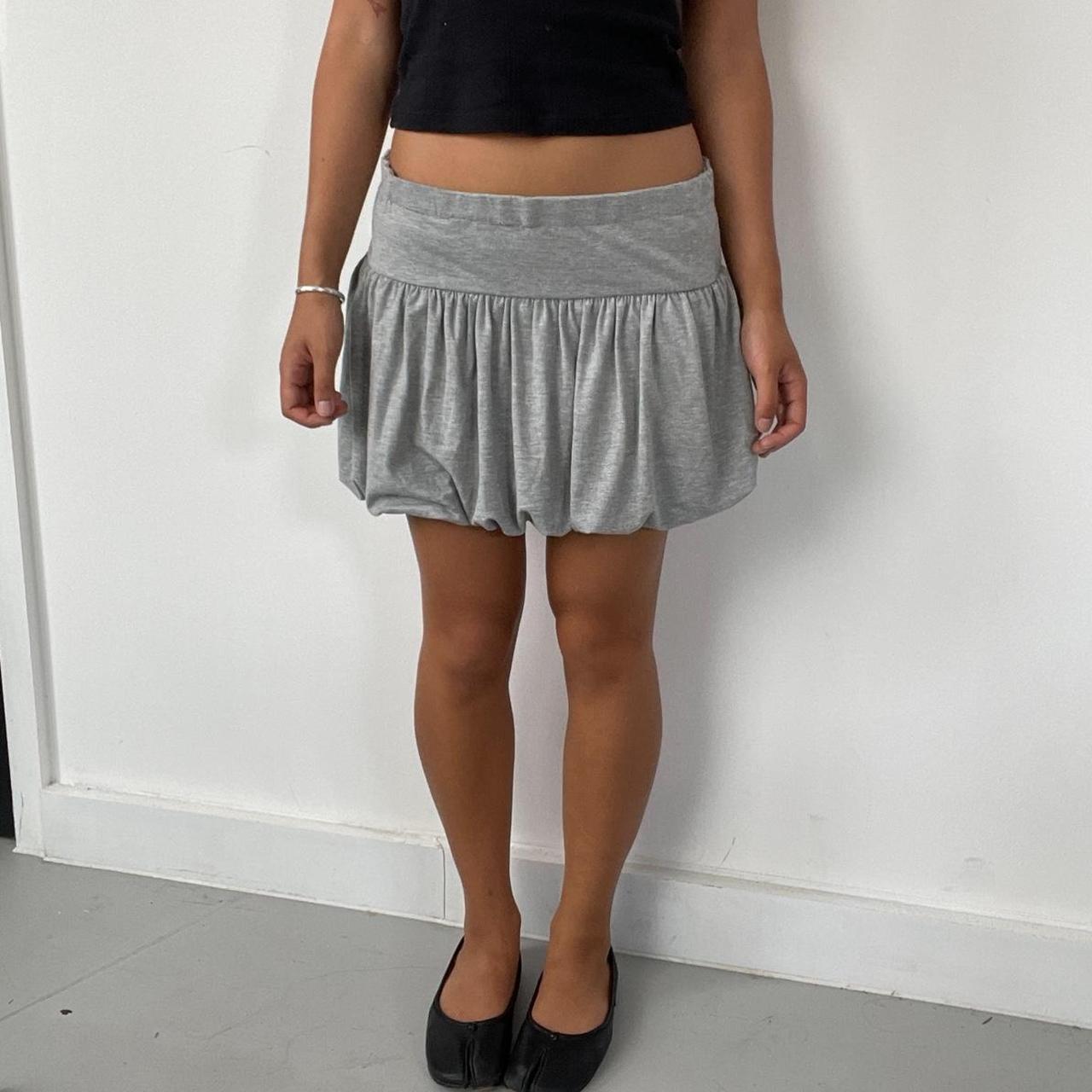 Vintage Grey Bubble Mini Skirt
