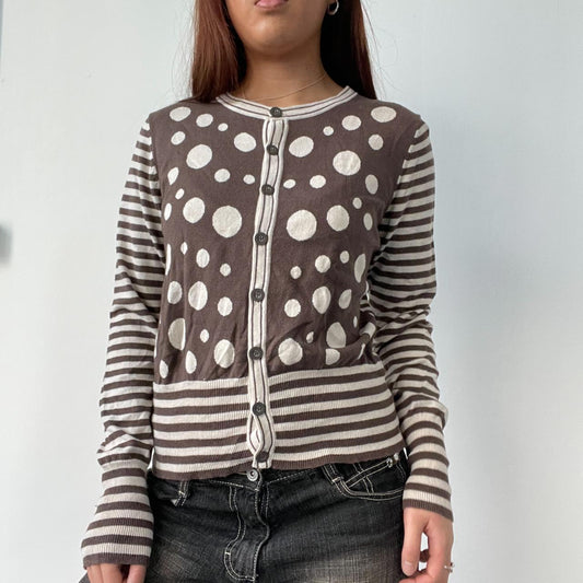 Brown Patterned Cardigan