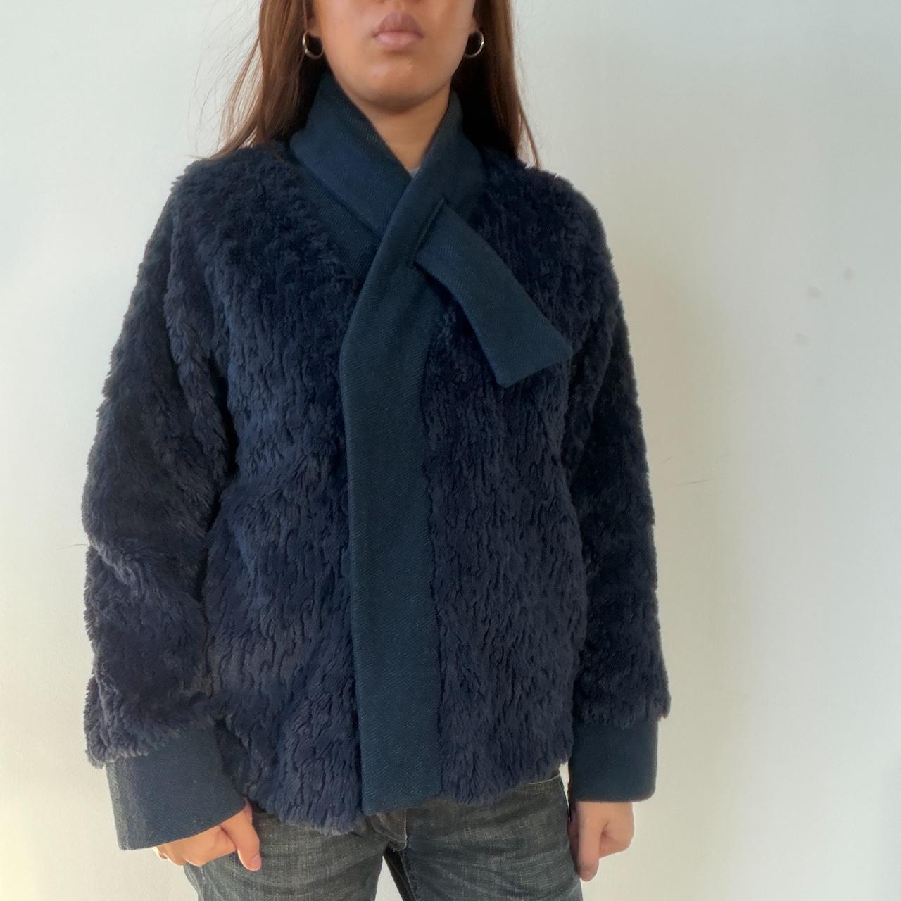 Vintage Cop Copine Navy Fur Jacket