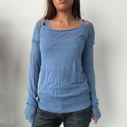 Vintage Blue Layered Jumper