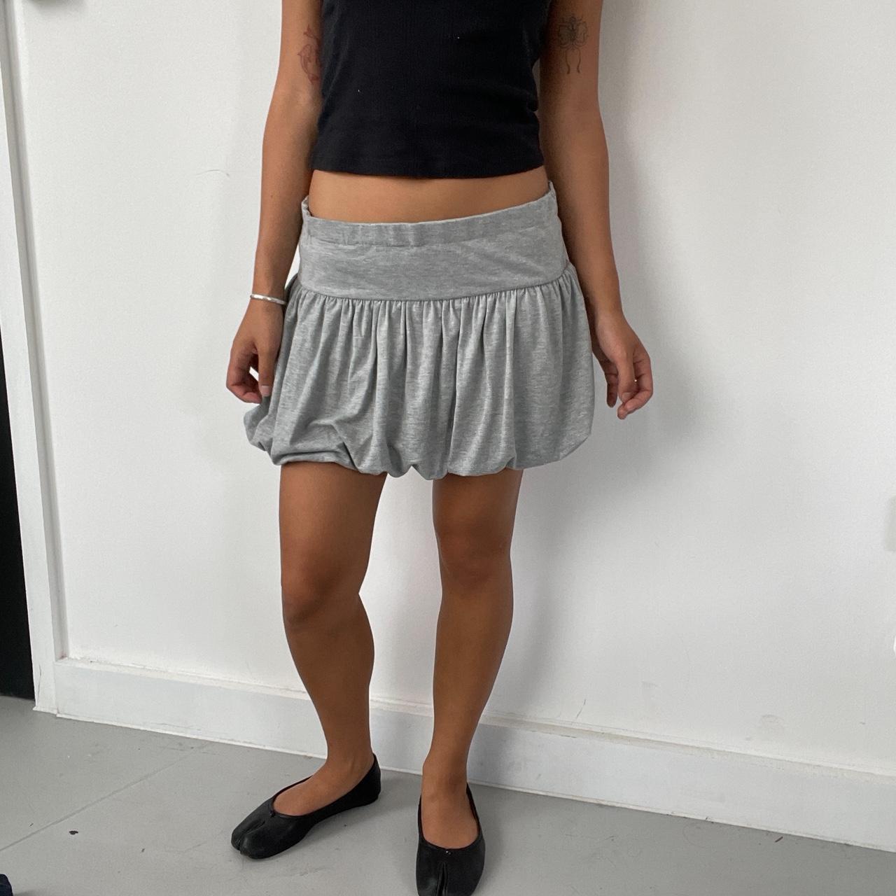 Vintage Grey Bubble Mini Skirt