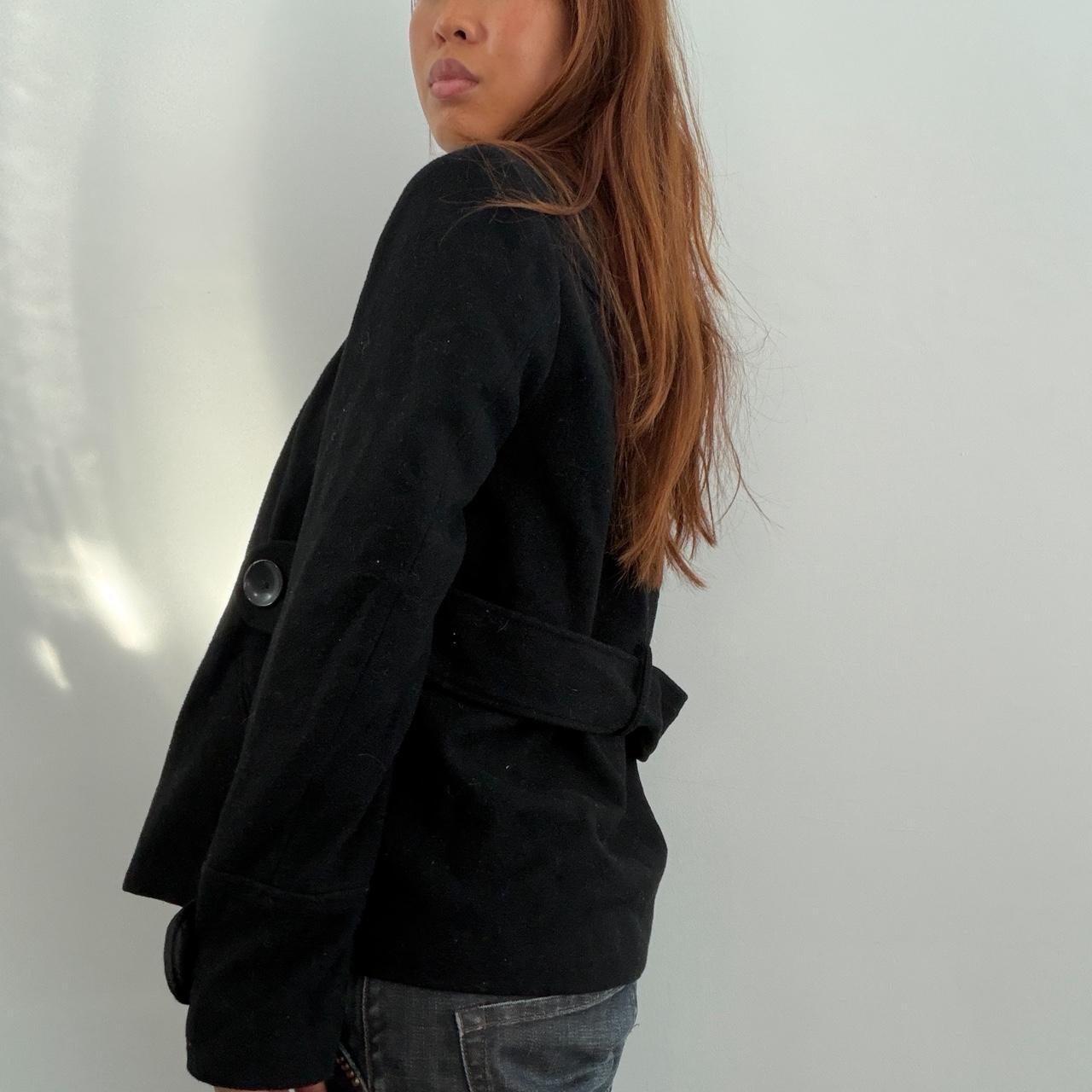 Vintage Black Wool Button Up Jacket