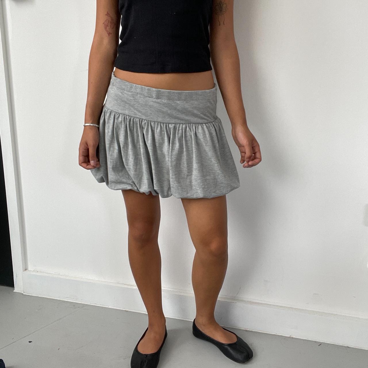 Vintage Grey Bubble Mini Skirt