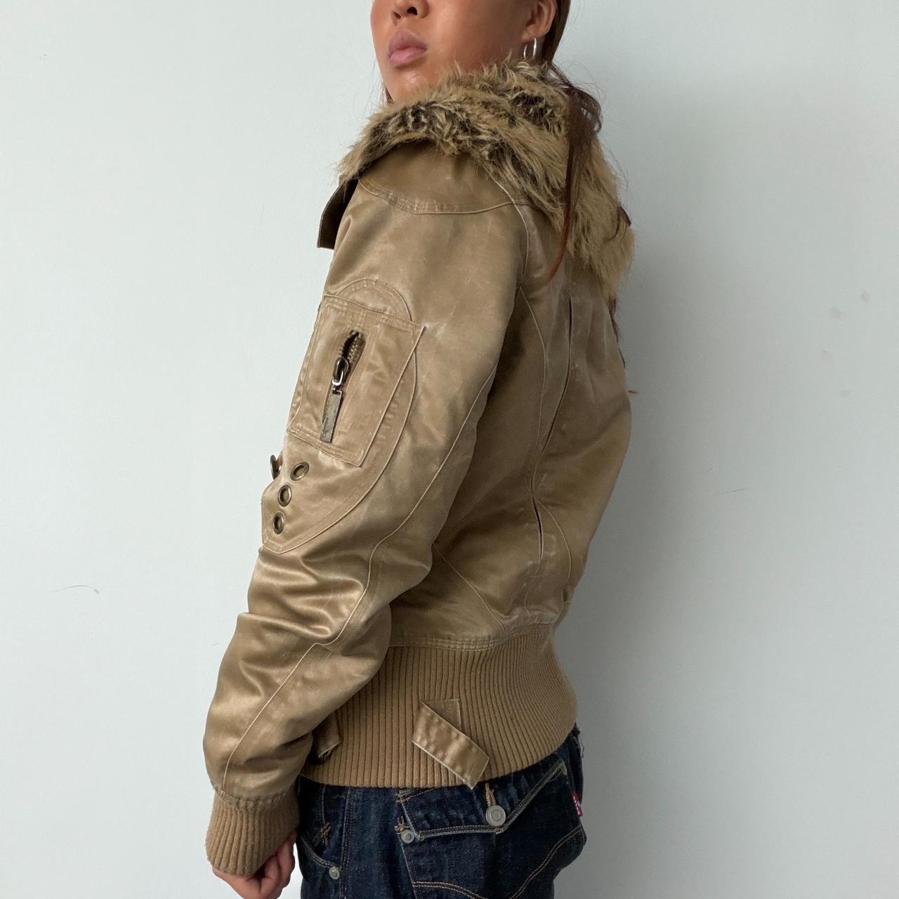 Vintage Tan Fur Collar Jacket