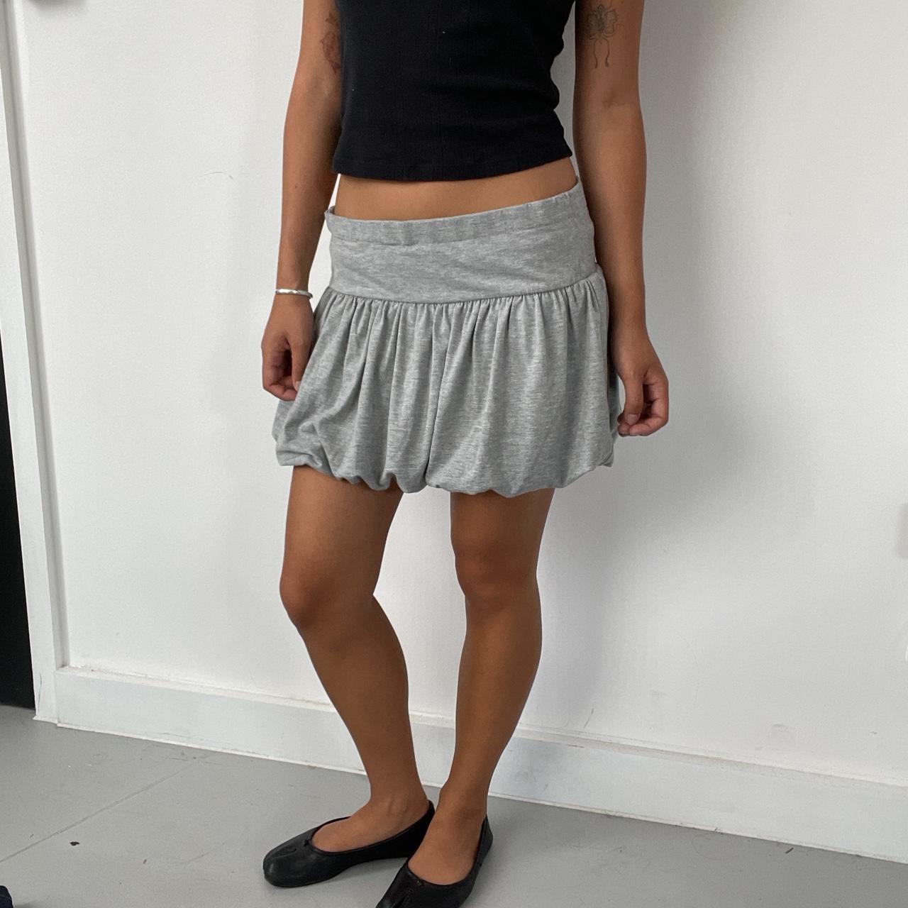 Vintage Grey Bubble Mini Skirt