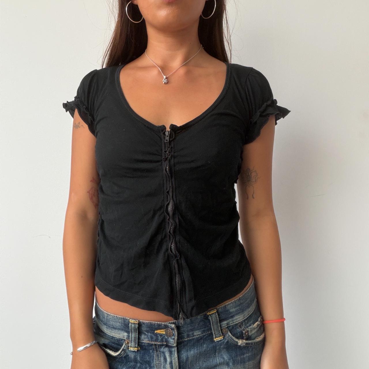 Vintage Black Cop Copine Zip Top