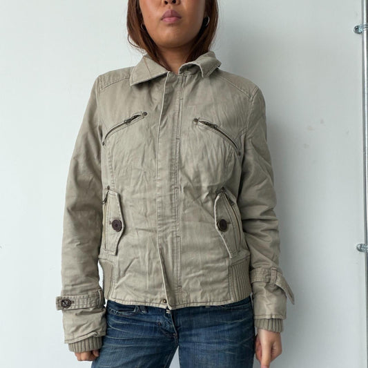 Vintage Beige Utility Jacket