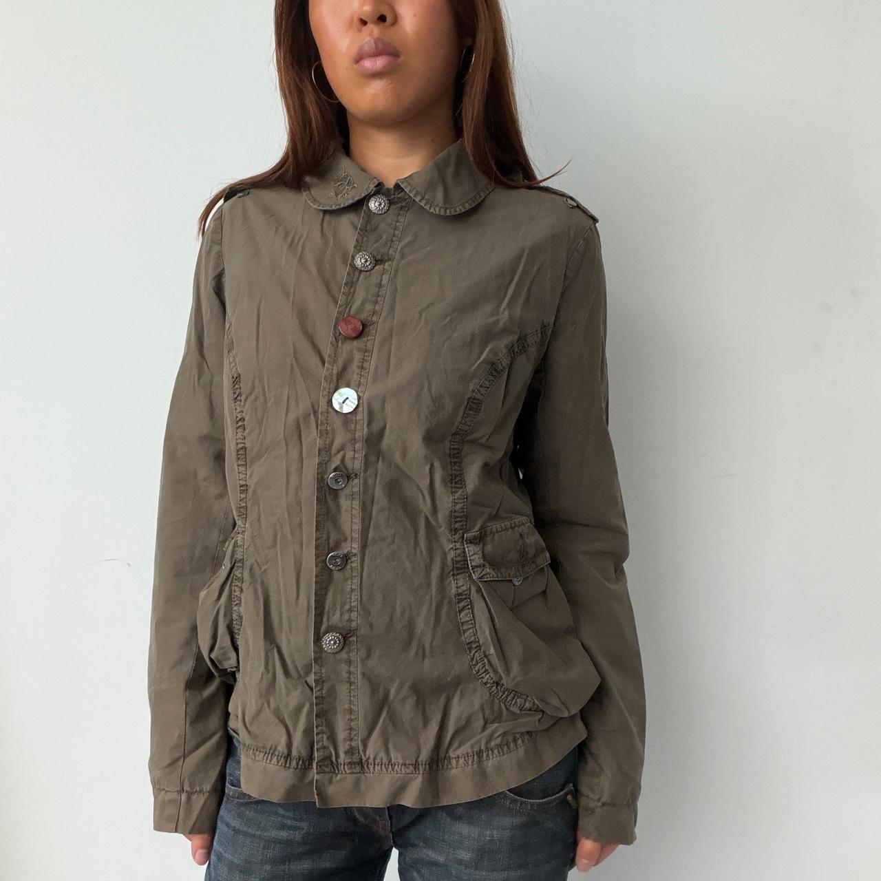 Vintage Khaki Button Up Jacket