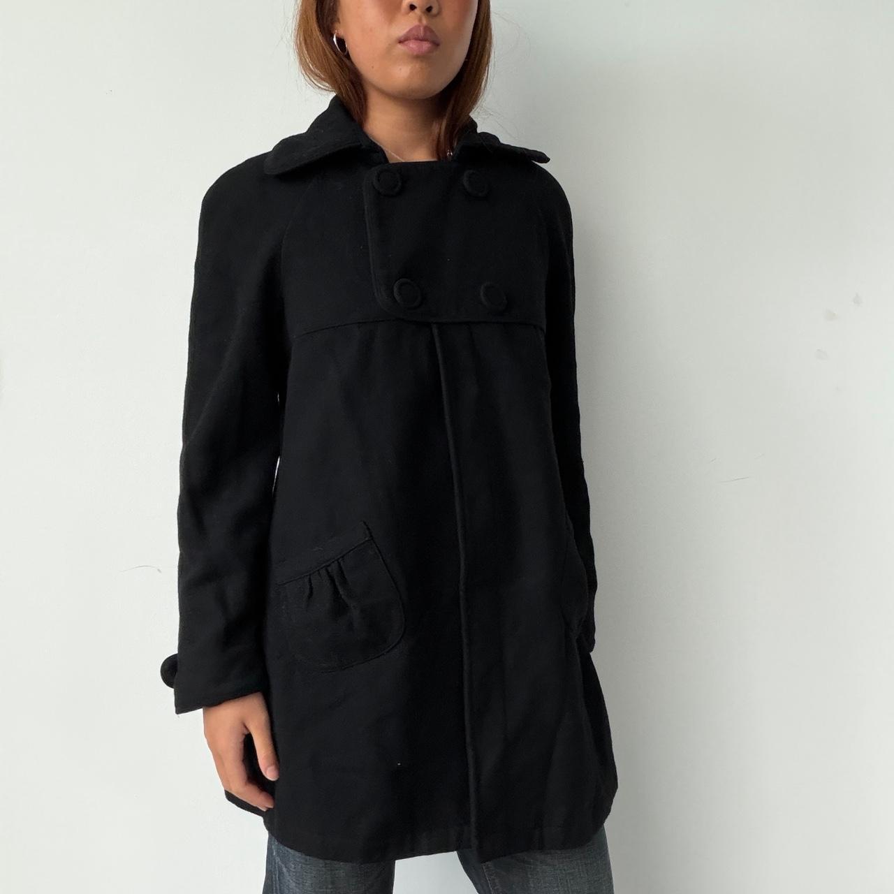 Vintage Black Wool Peacoat