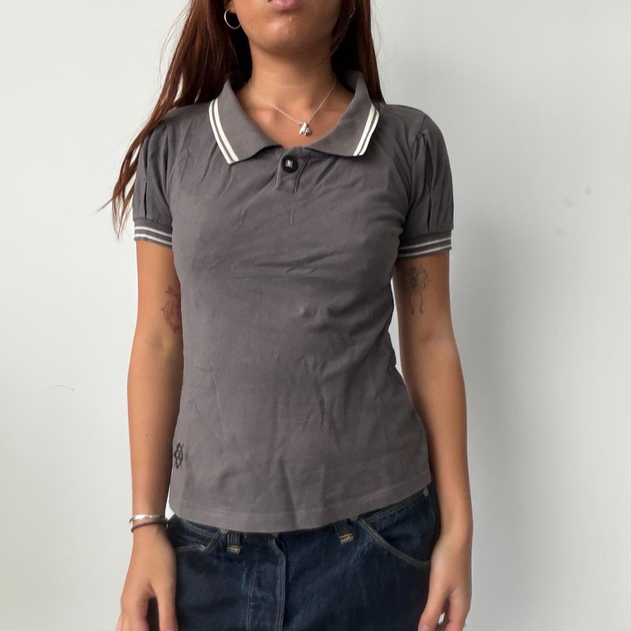 Vintage Grey Polo Top