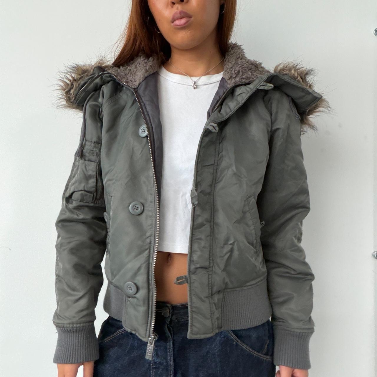 Vintage Grey Zip Up Jacket