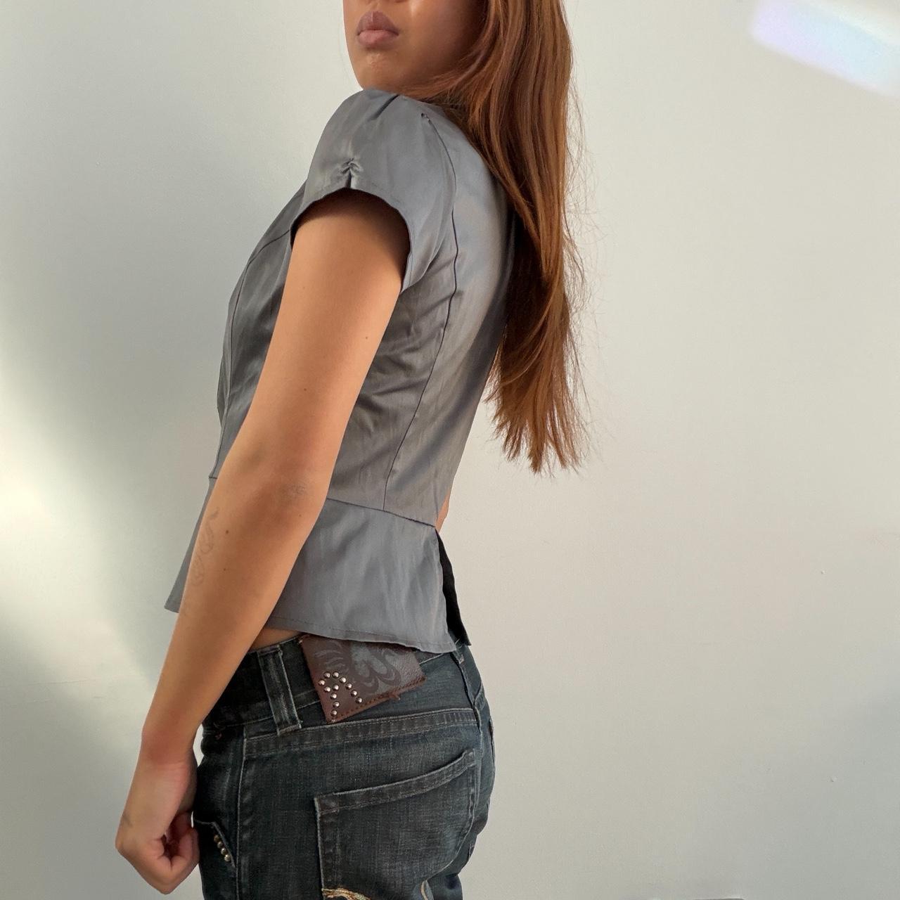 Vintage Grey Satin Top