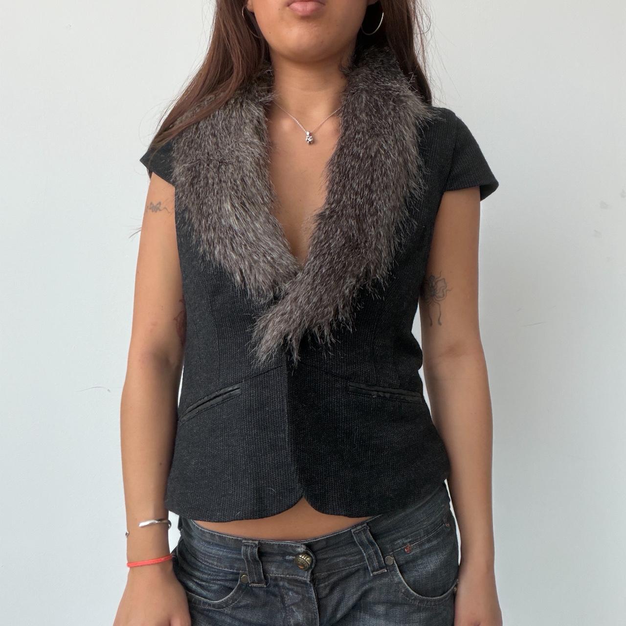 Vintage Faux Fur Trim Blazer