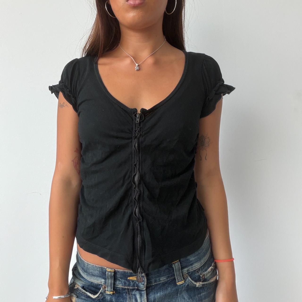 Vintage Black Cop Copine Zip Top