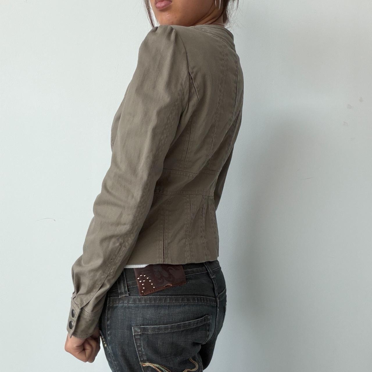 Vintage Khaki Taupe Button Up