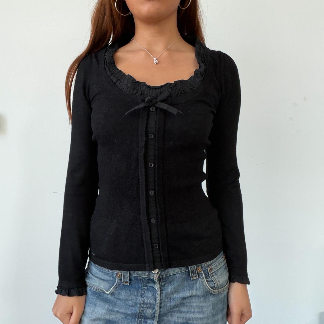 Vintage Black Button Up Knit