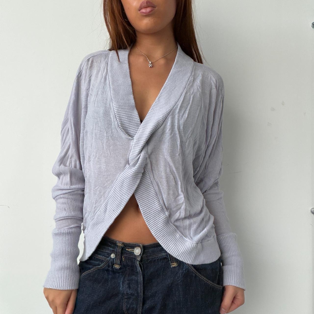 Vintage Blue Gathered Knit Top