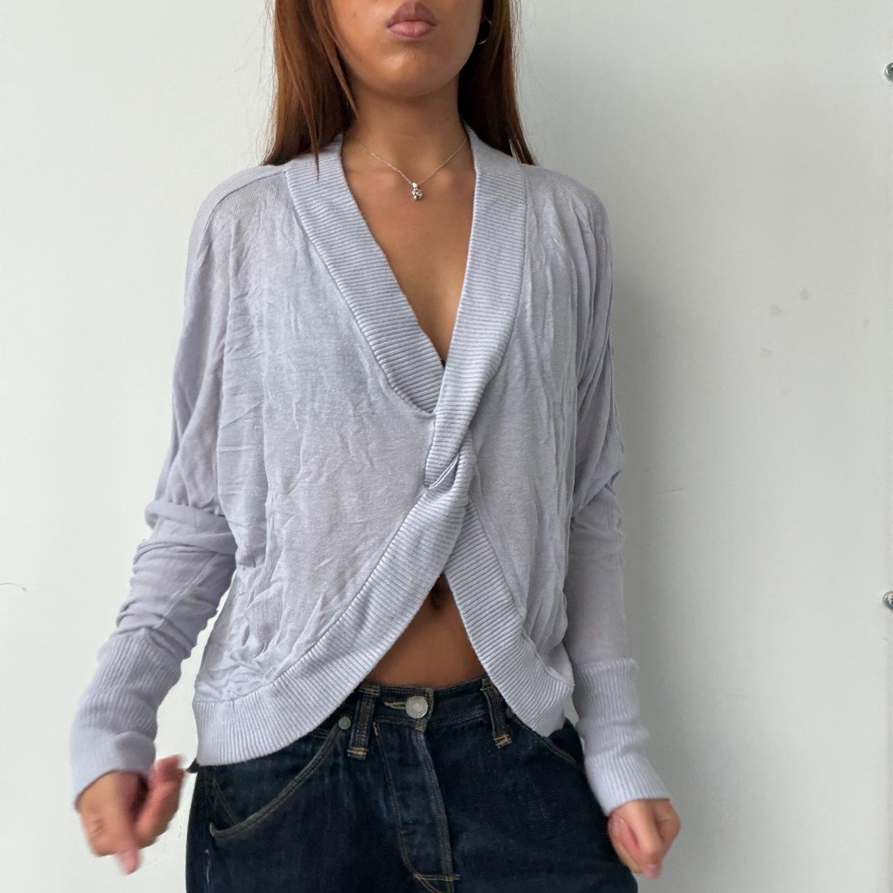 Vintage Blue Gathered Knit Top