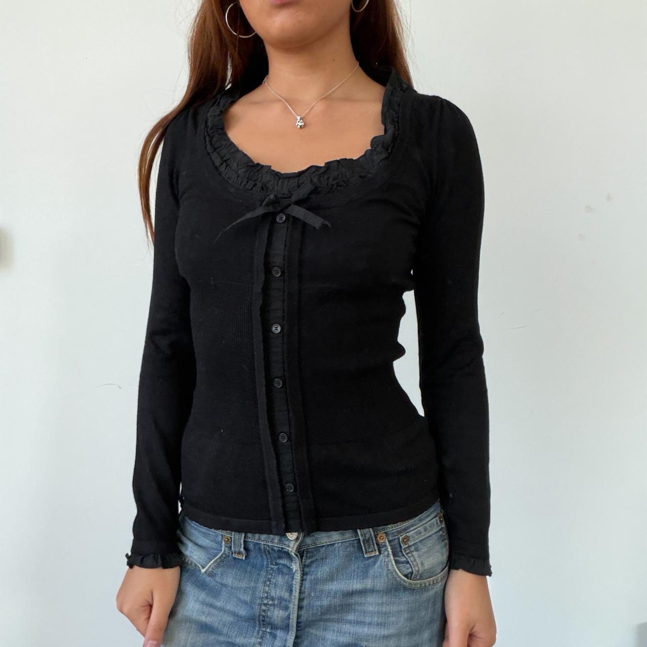 Vintage Black Button Up Knit