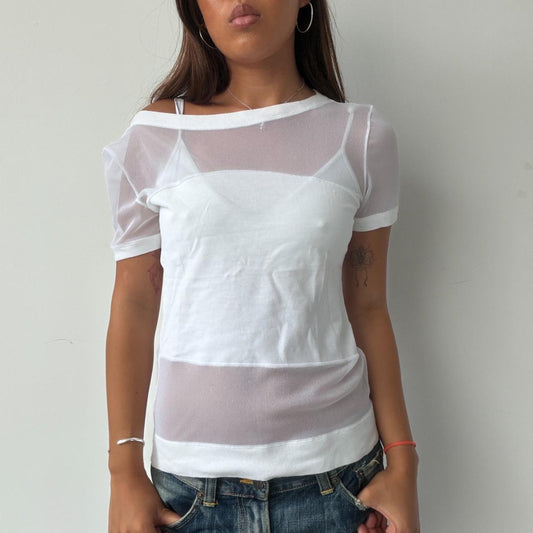 Vintage White Sheer Top