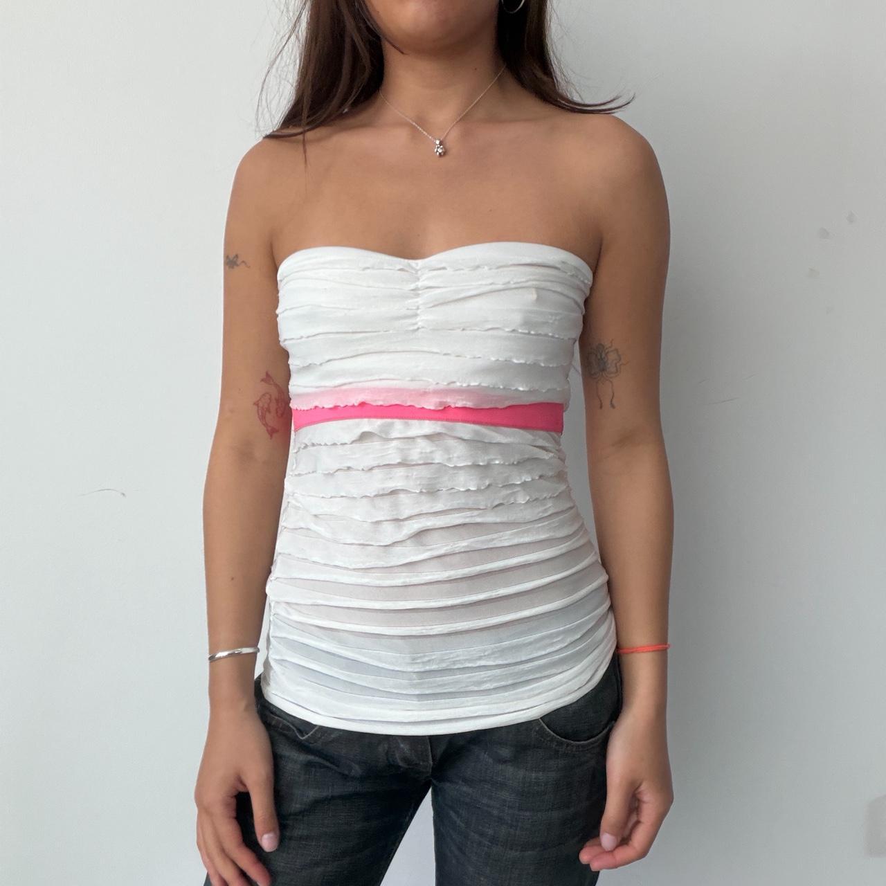 Vintage White Frill Bandeau Top