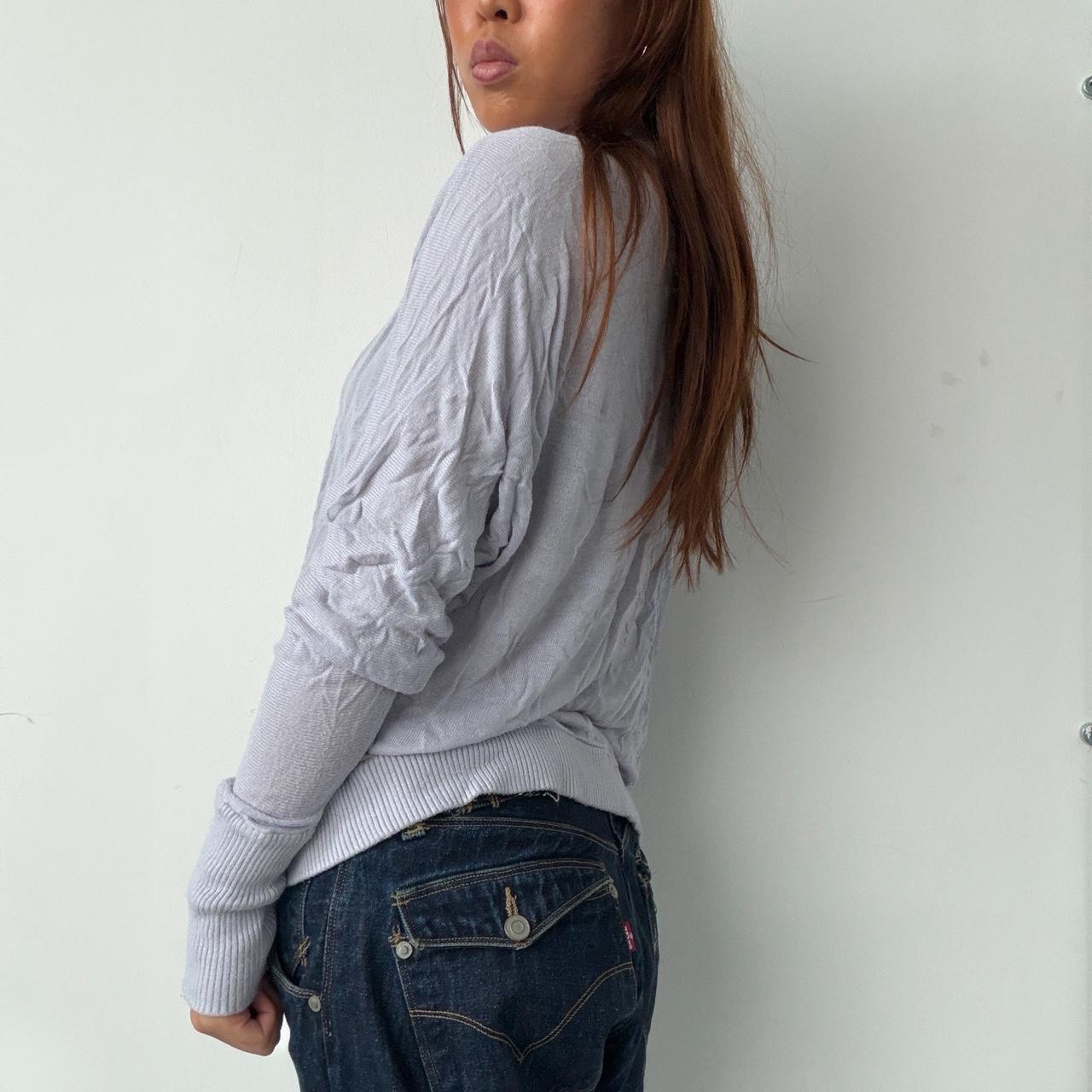 Vintage Blue Gathered Knit Top