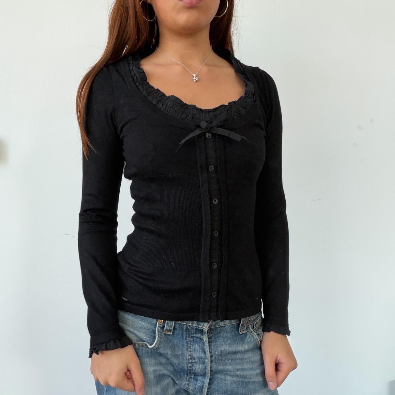 Vintage Black Button Up Knit