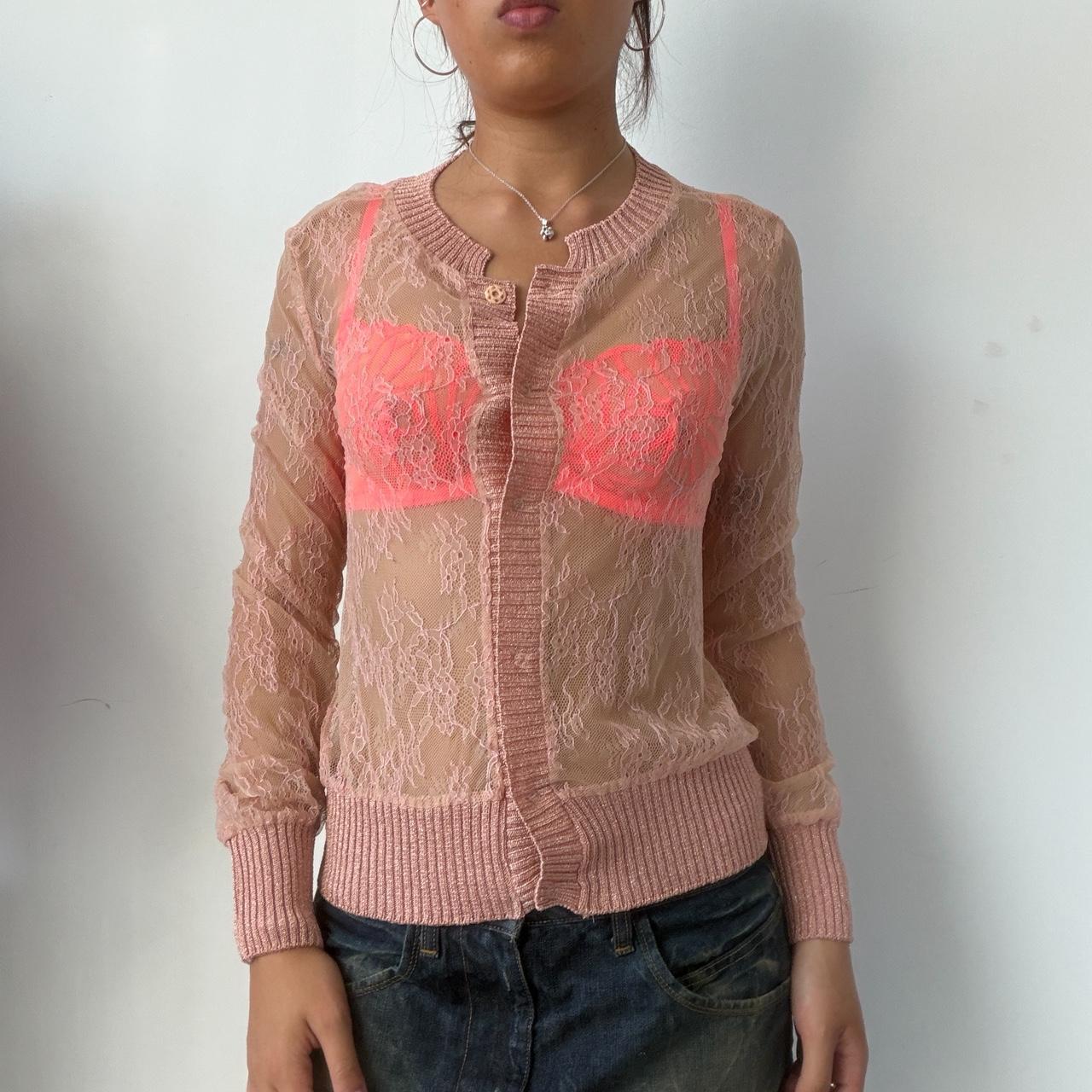 Vintage Pink Lace Cardigan