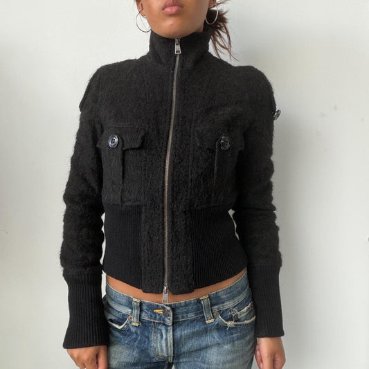 Vintage Black Alpaca Wool Jacket