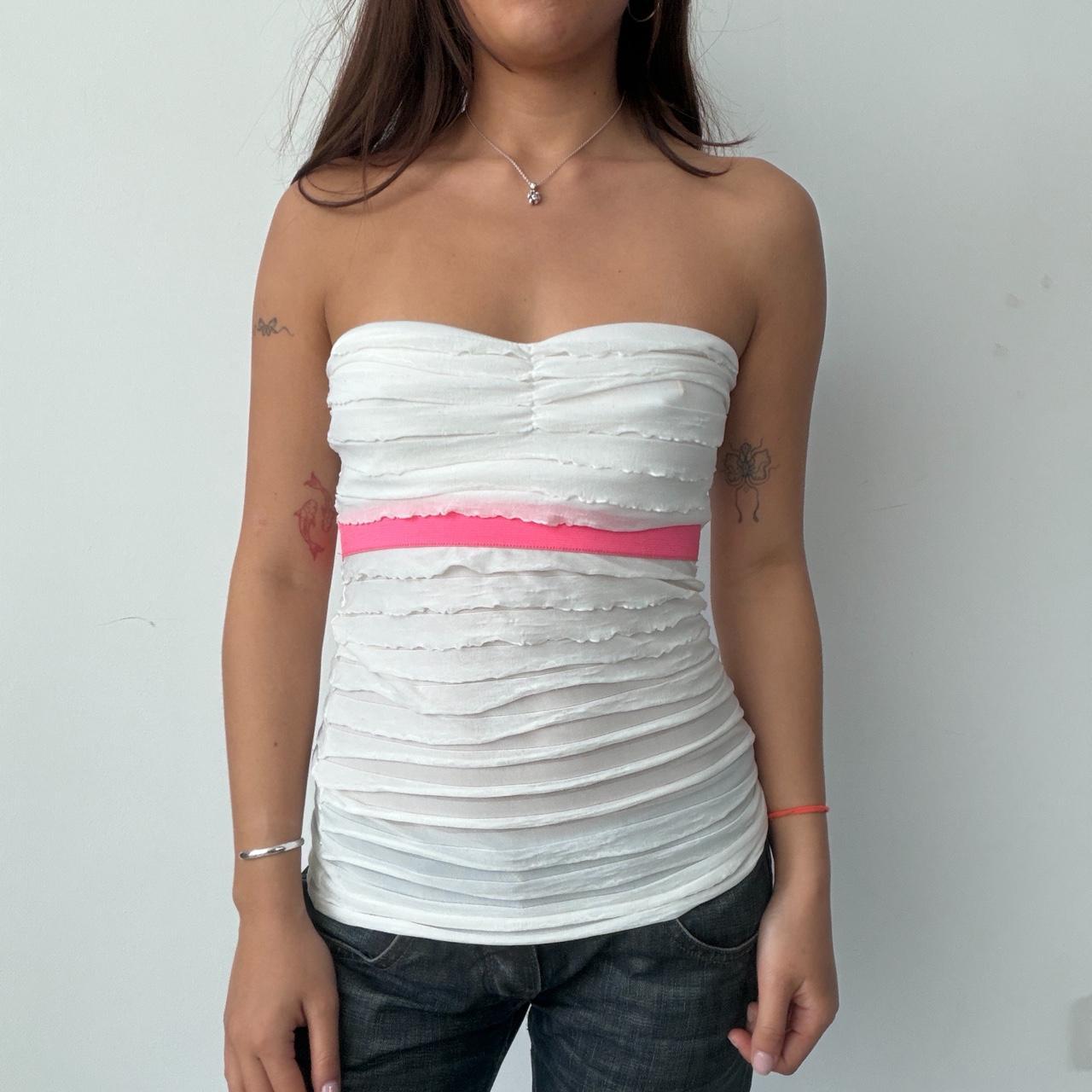 Vintage White Frill Bandeau Top