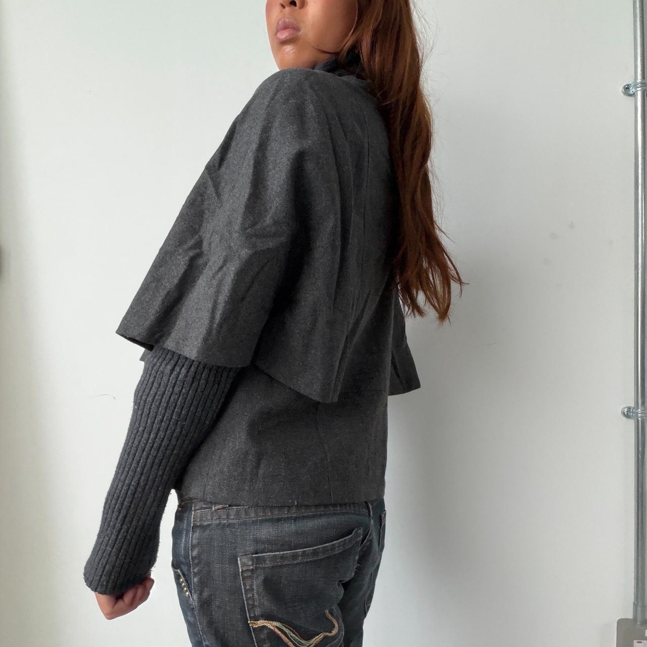 Vintage Grey Wool Cape Jacket