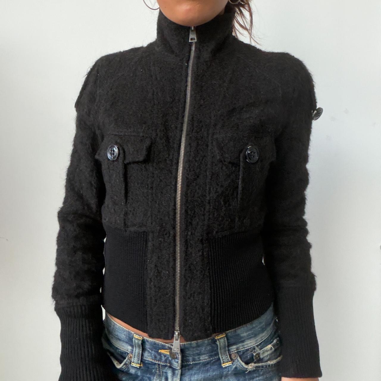 Vintage Black Alpaca Wool Jacket