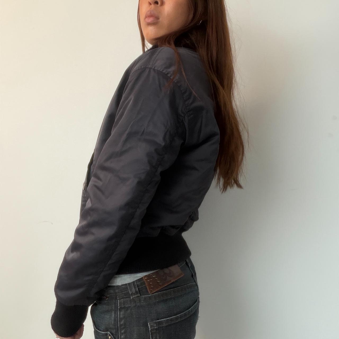 Vintage Black Fur Trim Bomber