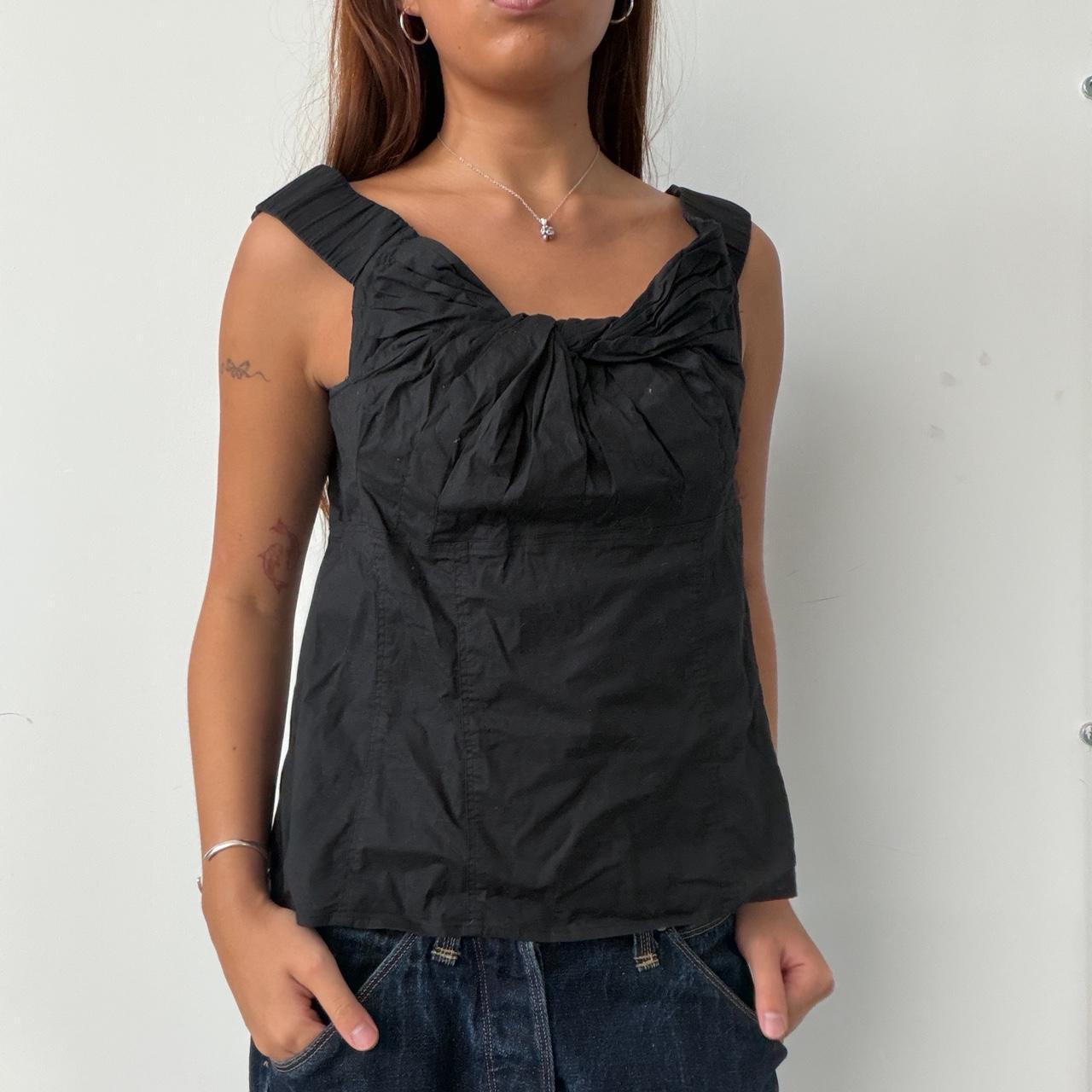 Vintage Black Gathered Top