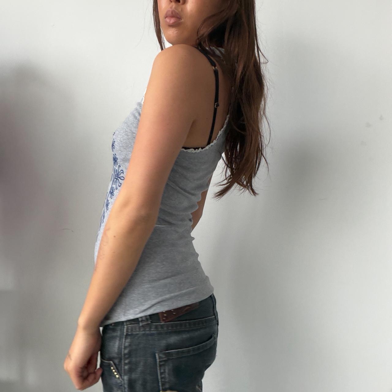 Vintage Grey Graphic Print Top