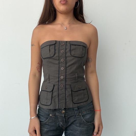 Vintage Khaki Bandeau Top
