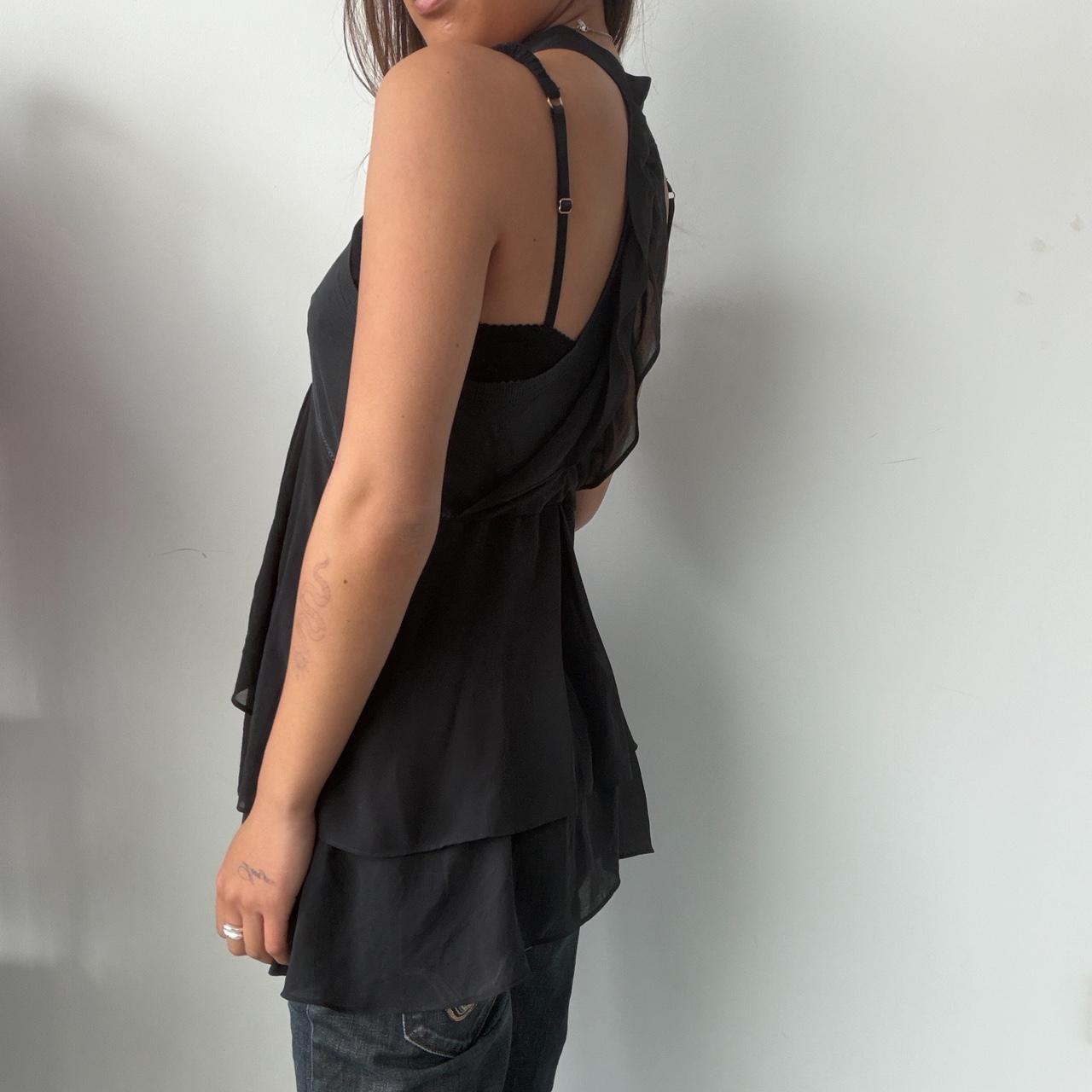 Vintage Black Flowy Cop Copine Top